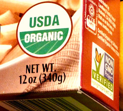 Avoid genetically modified foods and look for the organic label when shopping for groceries.