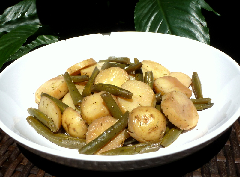 Adding potatoes to green beans makes this a hearty salad!