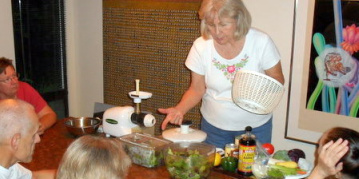 During our health meetings, it was important to show people the daily routines for eating healthy.