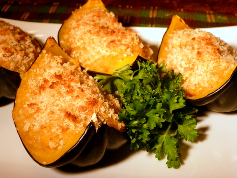 Easy to prepare...this acorn squash recipe is stuffed with pineapple and cinnamon! Even kids will like it.