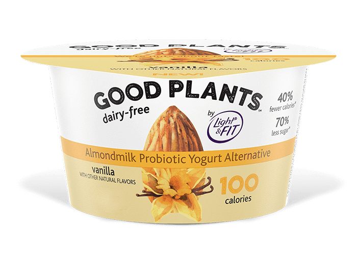 Almonds are the base for Good Plants yogurt.