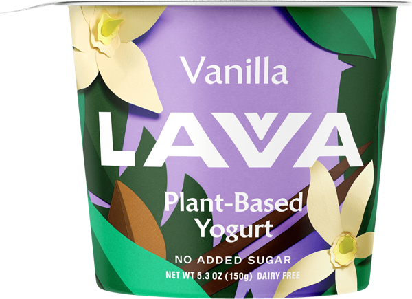Lavva plant based yogurt has no added sweeteners since all flavors come from real fruit sugars.