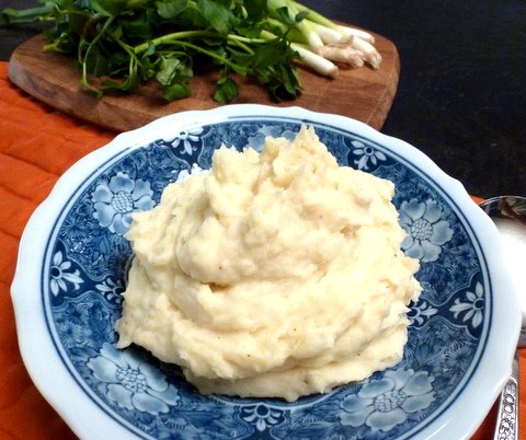 Mashed potatoes are loved by all ages.  No need to have them laden with fat in order to be tasty.