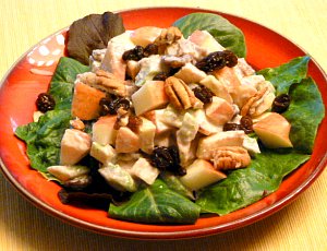 This Waldorf Salad has a very healthy dressing.