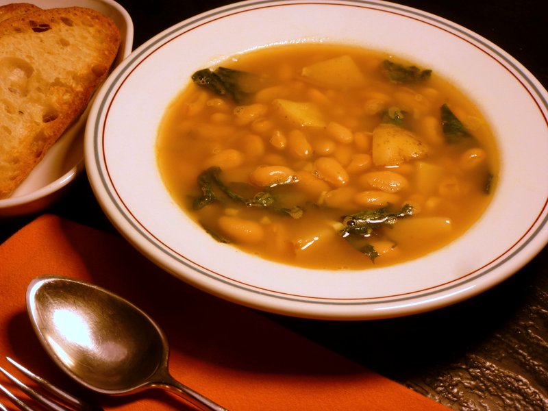 Beans, potatoes and escarole make an excellent soup!
