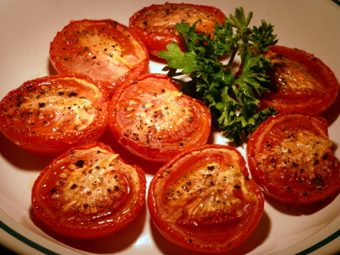 Slow roasted tomatoes are a real favorite. They can be eaten as a side dish or combined with pasta and rice dishes.